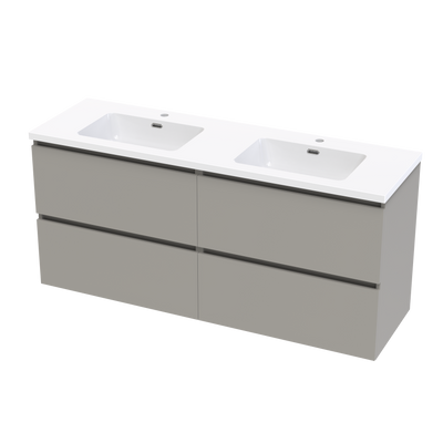 Pinnacle Ridge 1500DB 4 Drawer Wall Vanity in Friar Grey