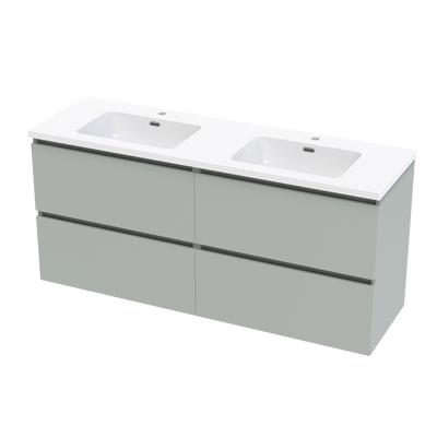 Pinnacle Ridge 1500DB 4 Drawer Wall Vanity in Triple Duck Egg