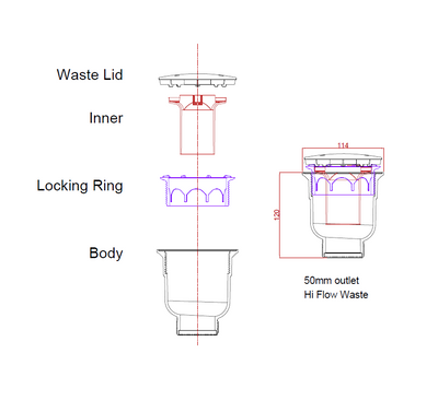 Hi-Flow EasyClean Waste for Showers