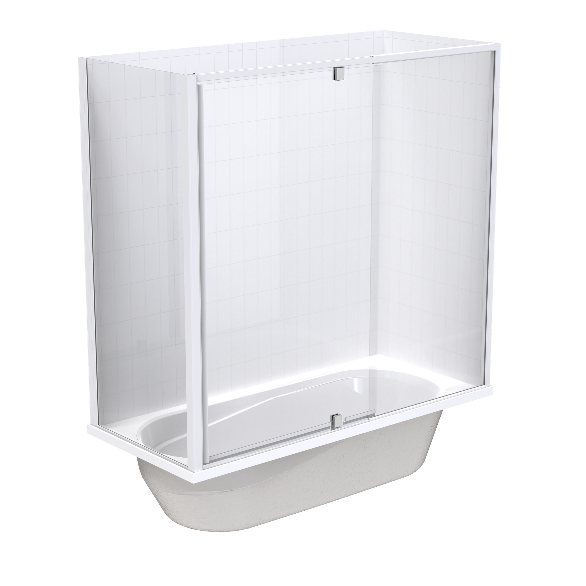 Pacific Enclosure Tiled Wall Shower over Bath