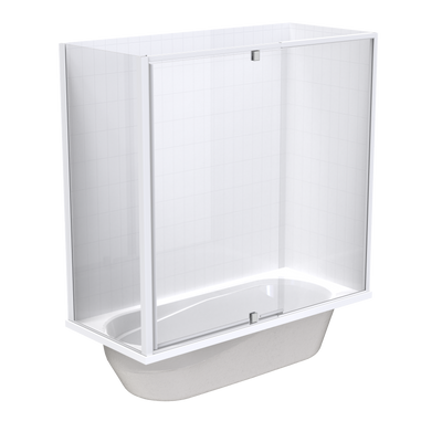 Pacific Enclosure Tiled Wall Shower over Bath