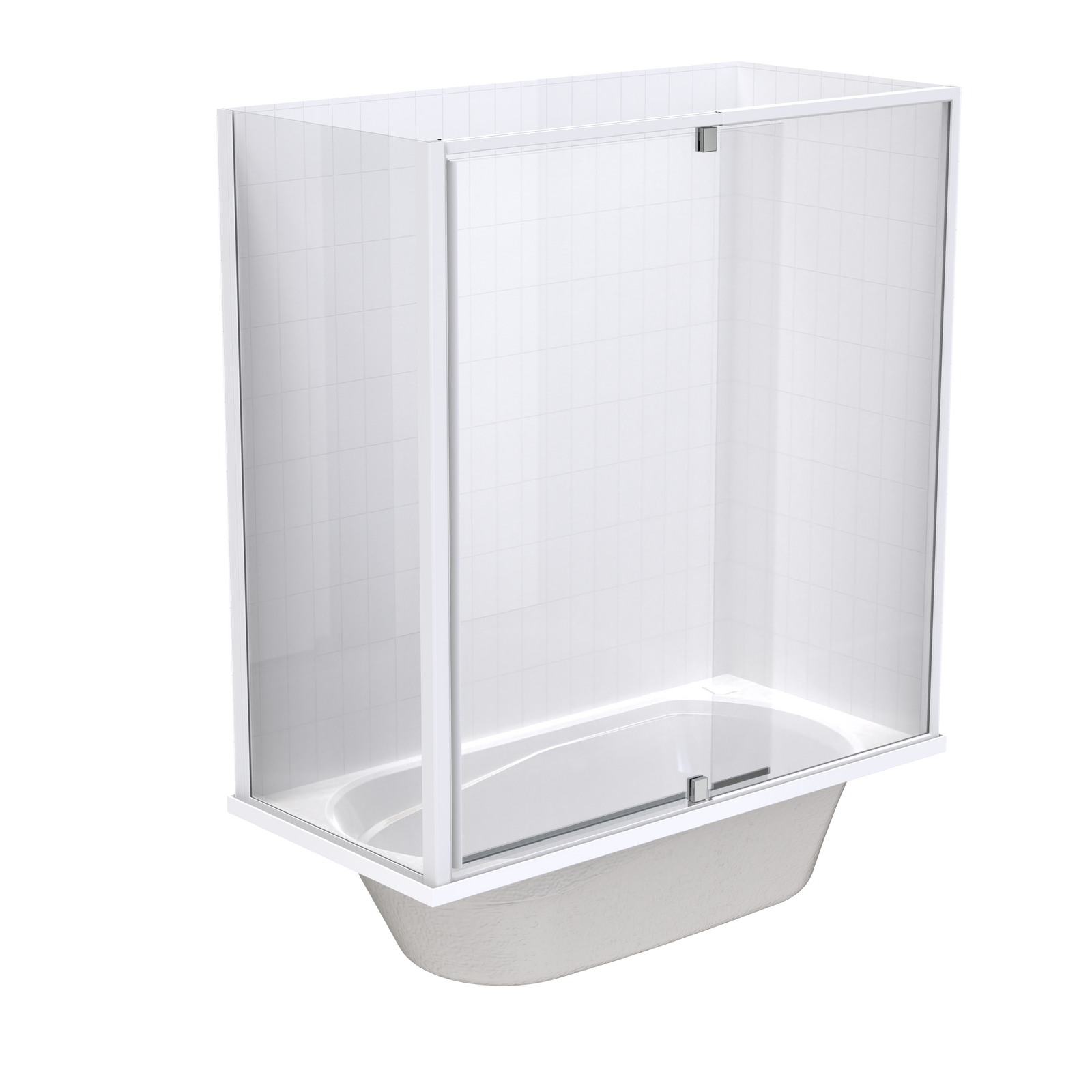 Pacific Enclosure Tiled Wall Shower over Bath