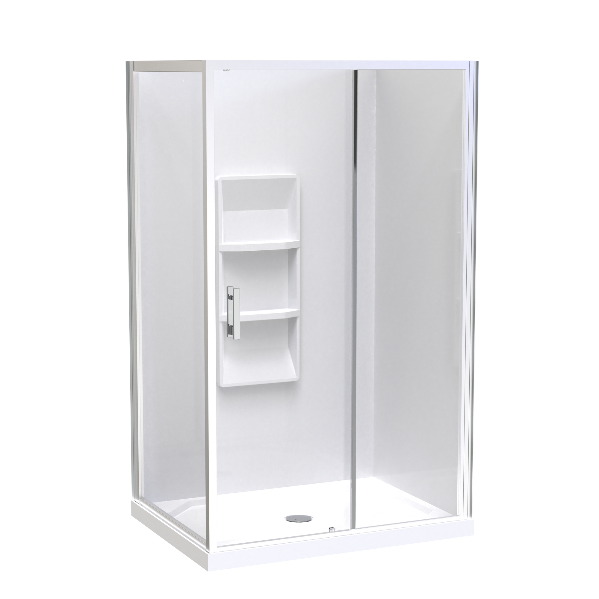 Luna Rectangle 2 Sided Sliding Door Shower