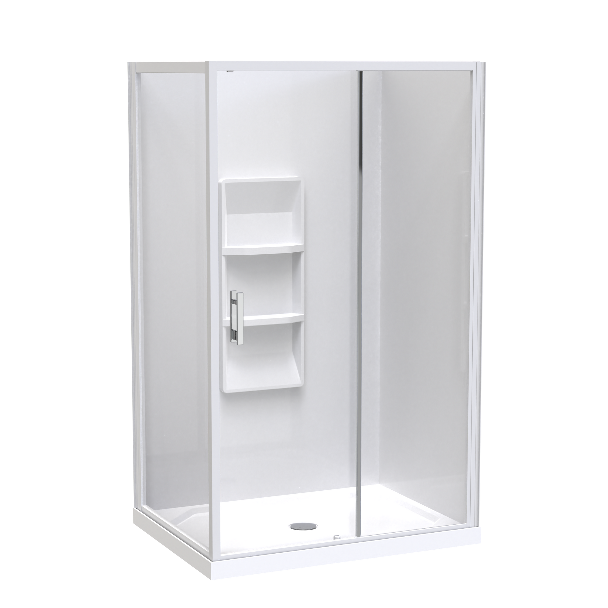 Luna Rectangle 2 Sided Sliding Door Shower