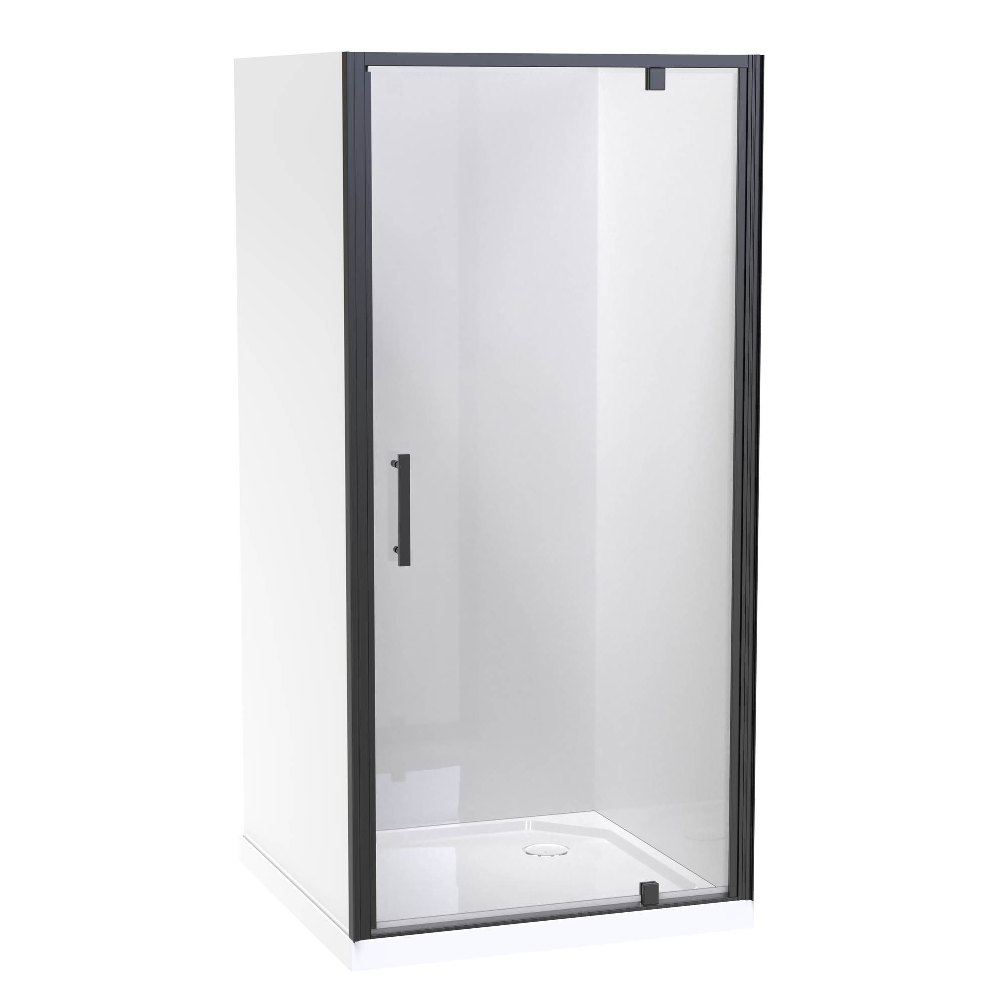 Millennium Square 3 Sided Pivot Door Acrylic Wall Shower