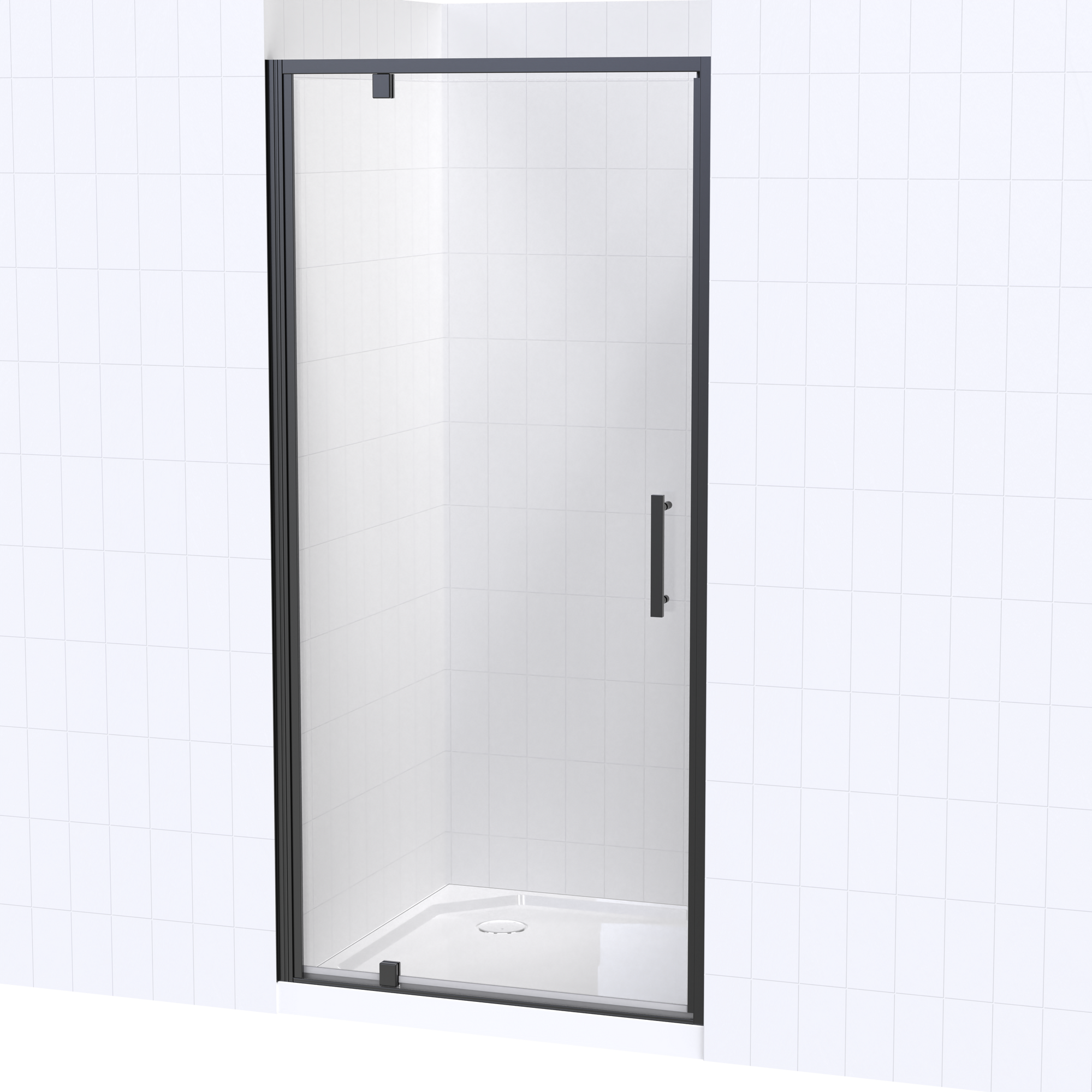 Millennium Square 3 Sided Pivot Door Shower for Tiled Walls