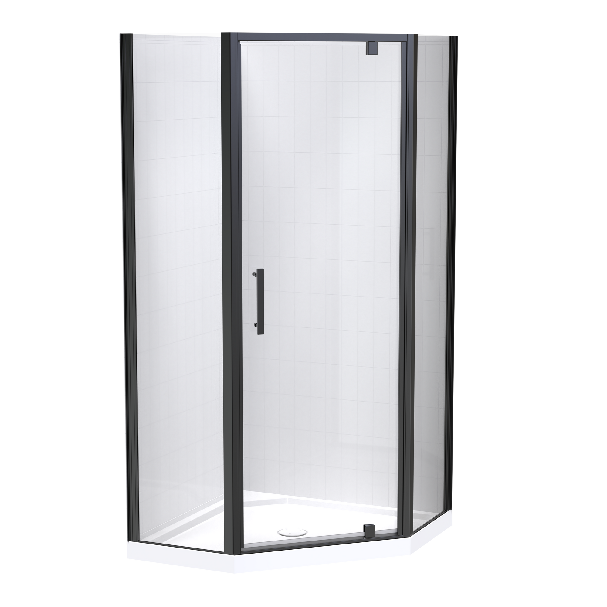 Millennium Angle Corner 2 Sided Pivot Door Shower for Tiled Walls
