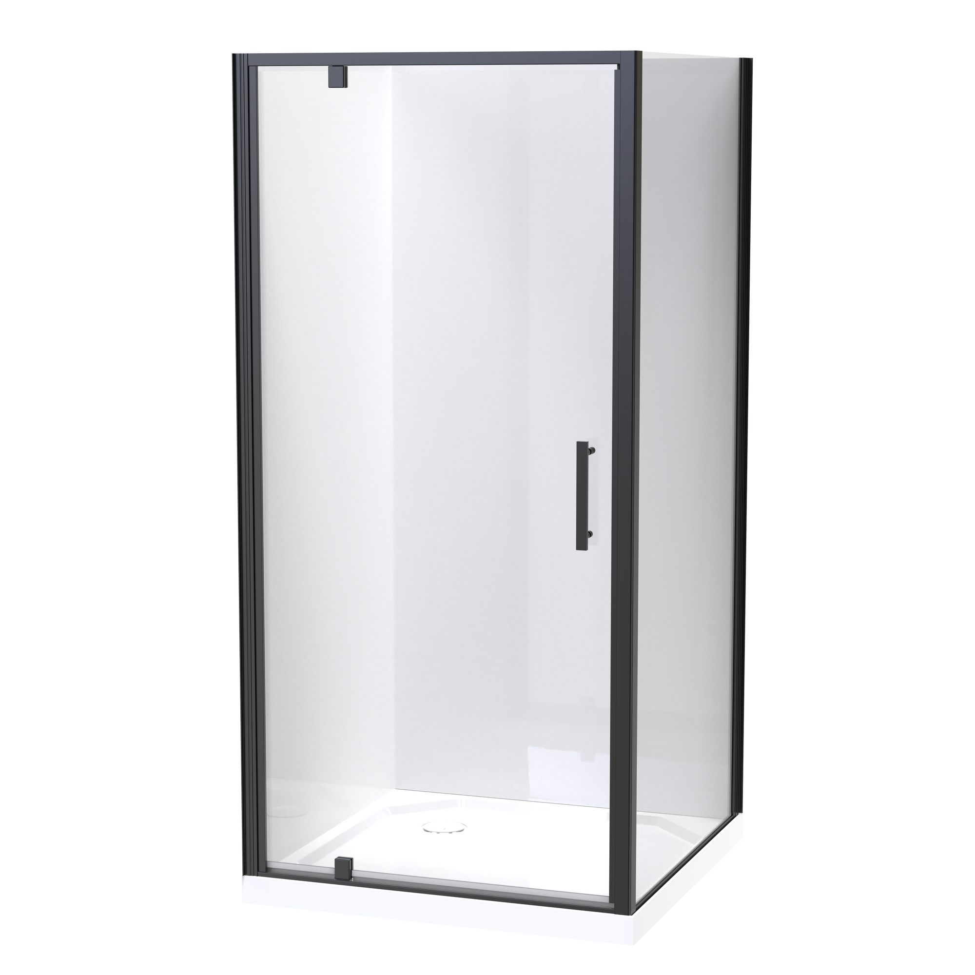 Millennium Square 2 Sided Pivot Door Acrylic Wall Shower