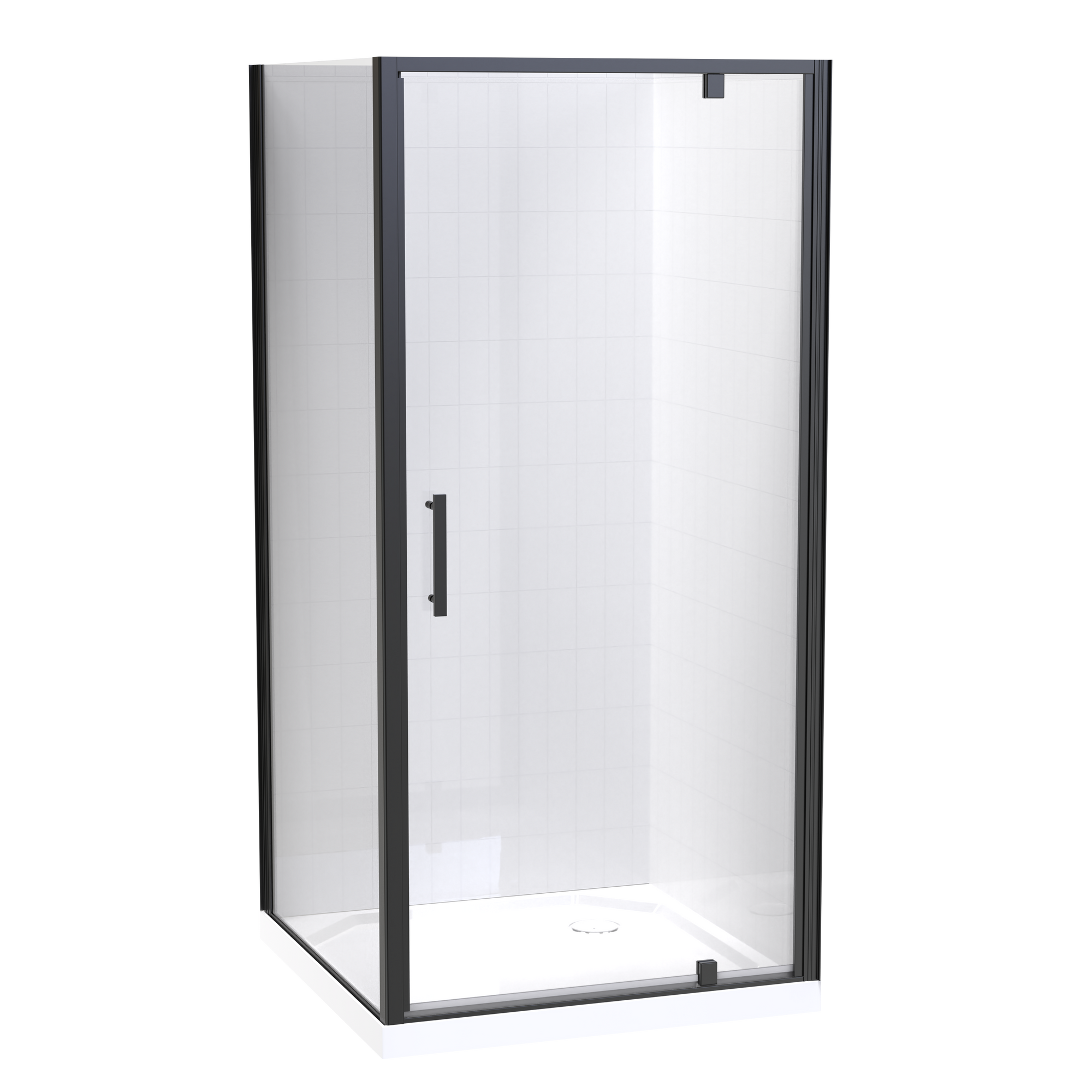 Millennium Square 2 Sided Pivot Door Shower for Tiled Walls