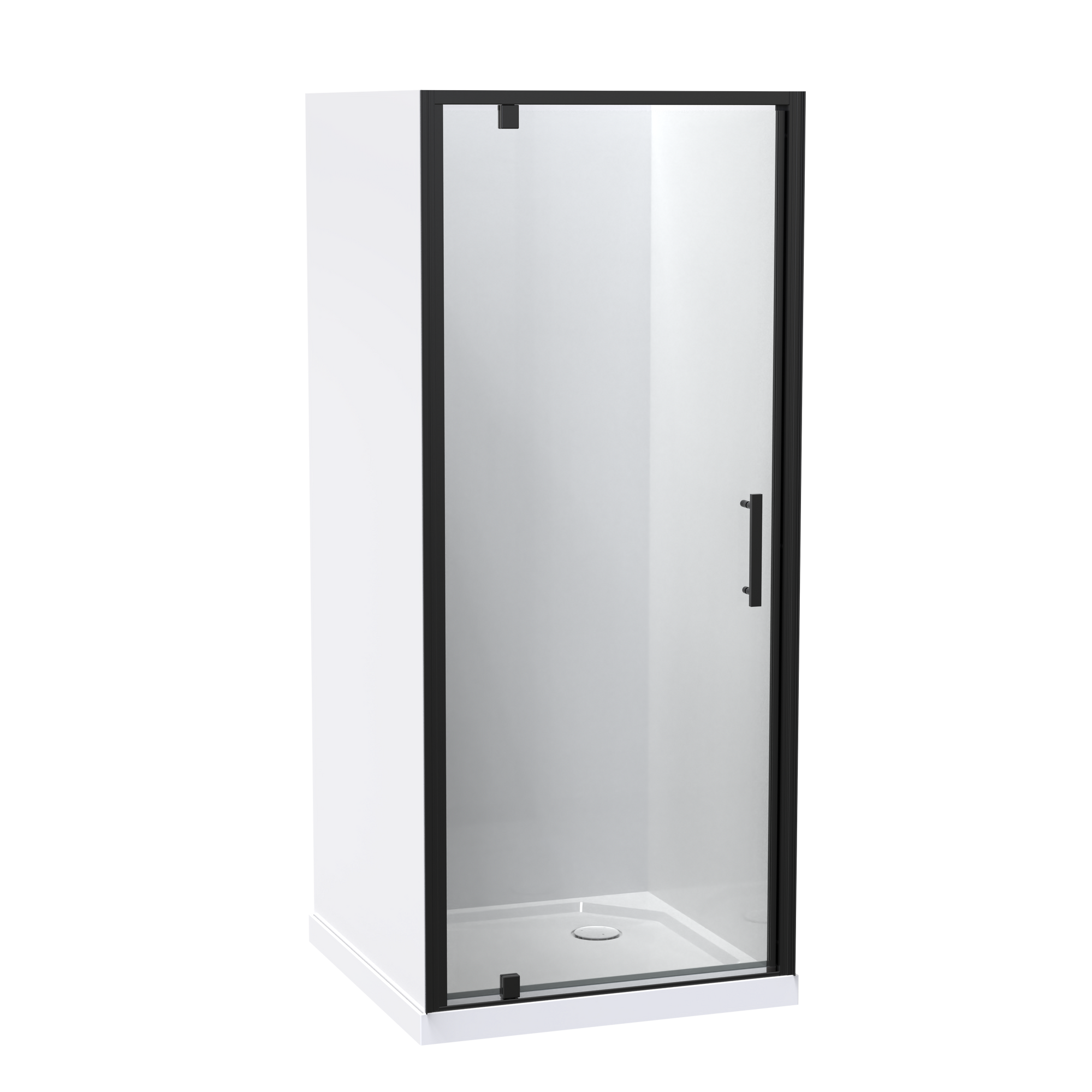 Millennium Square 3 Sided Pivot Door Acrylic Wall Shower