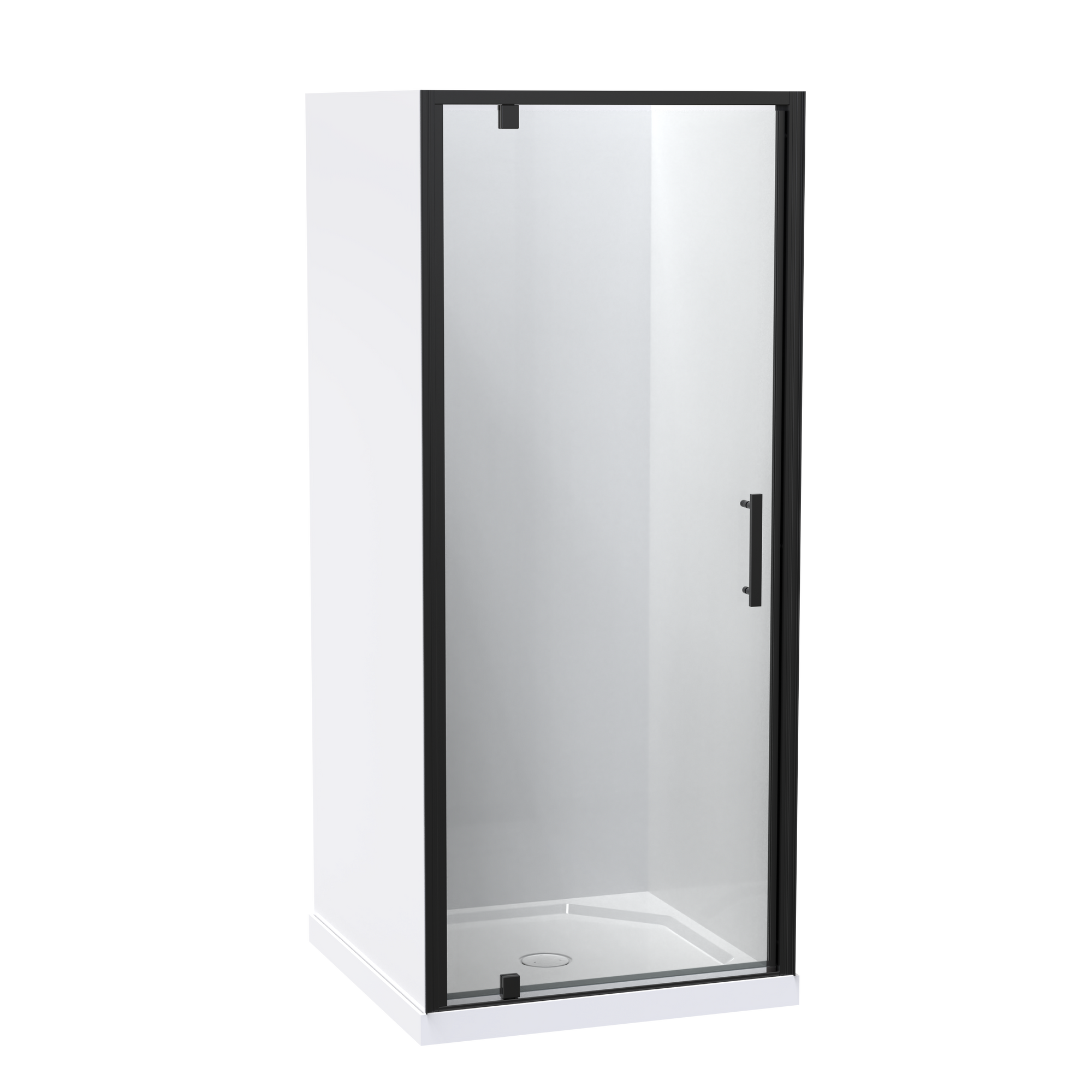 Millennium Square 3 Sided Pivot Door Acrylic Wall Shower