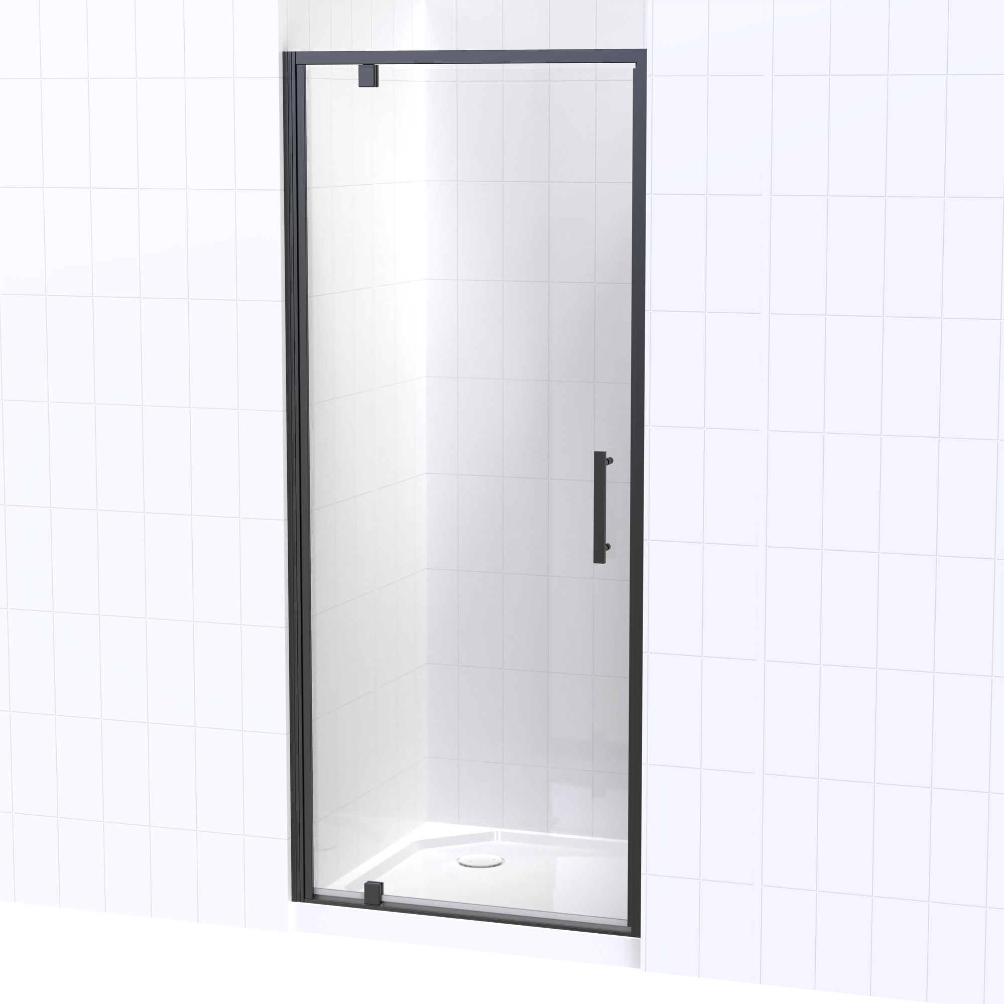 Millennium Square 3 Sided Pivot Door Shower for Tiled Walls