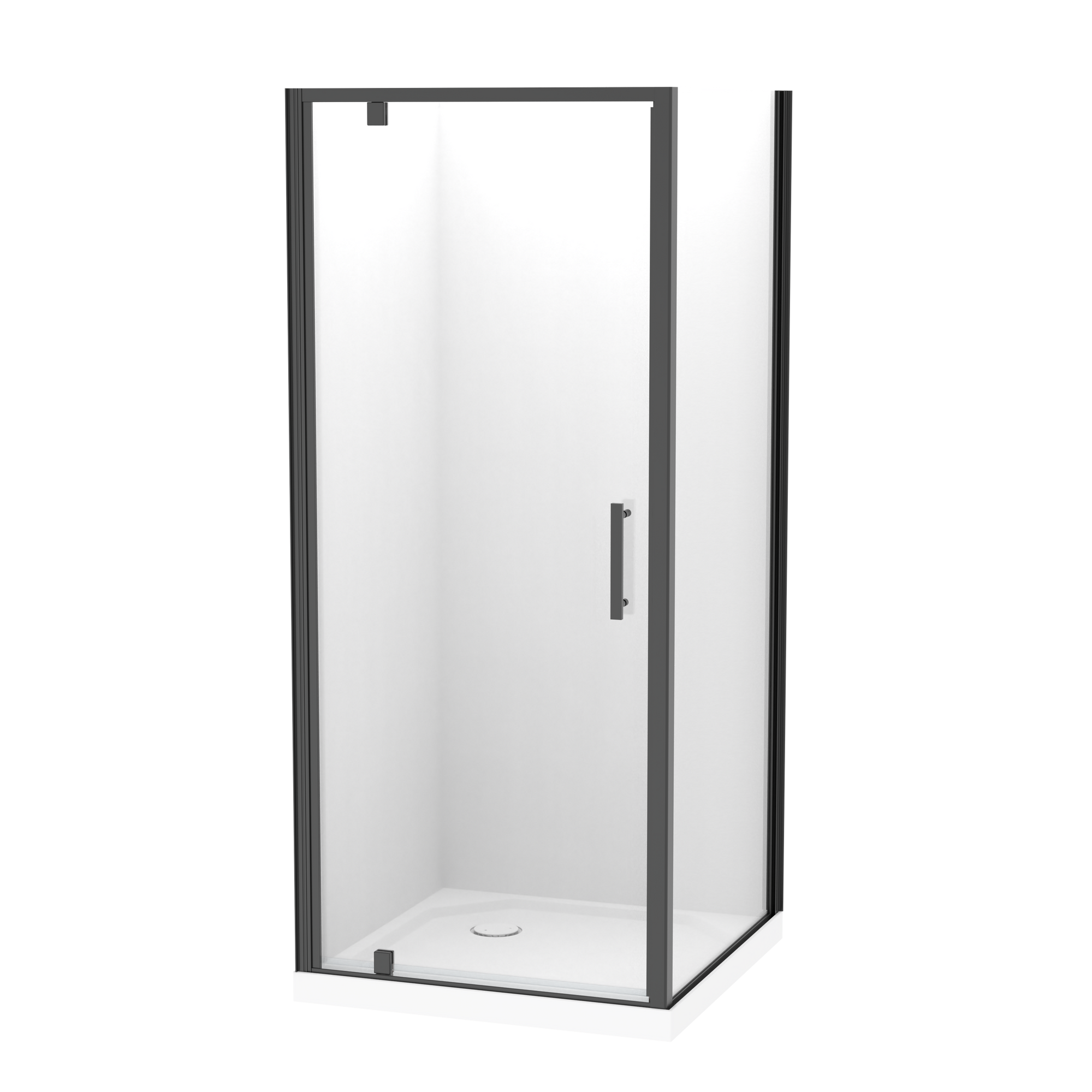 Millennium Square 2 Sided Pivot Door Acrylic Wall Shower