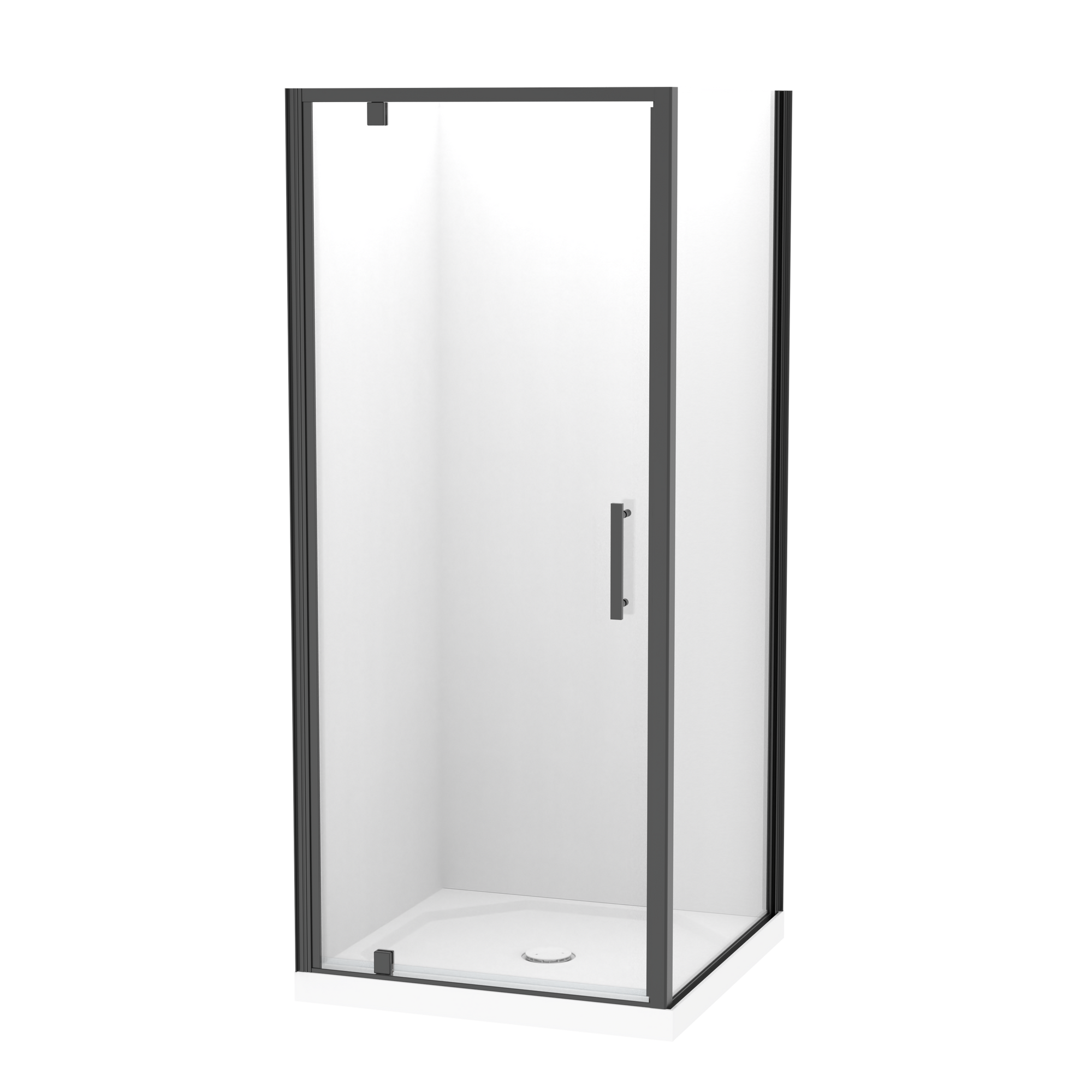 Millennium Square 2 Sided Pivot Door Acrylic Wall Shower