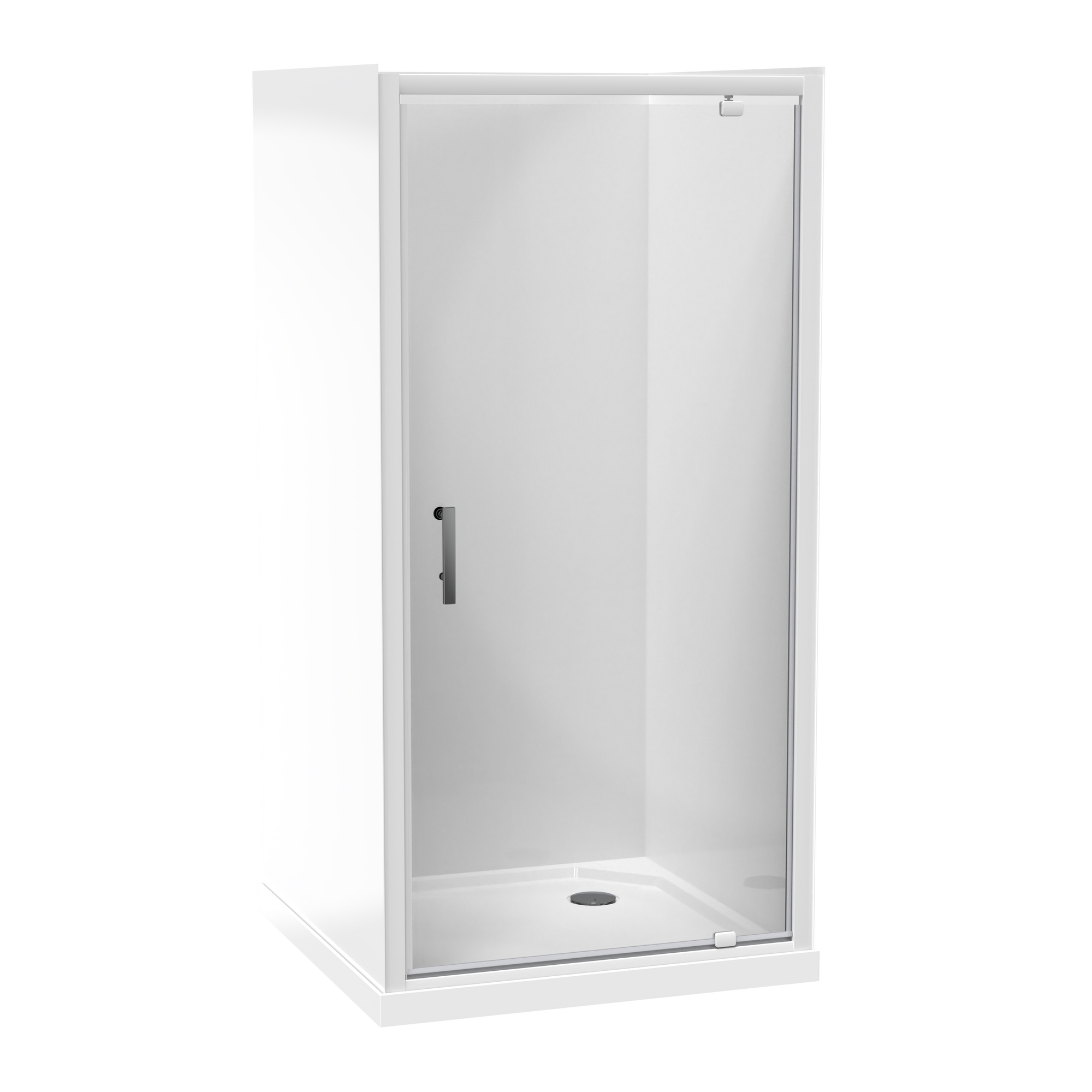 Pacific Square 3 Sided Pivot Door Acrylic Wall Shower