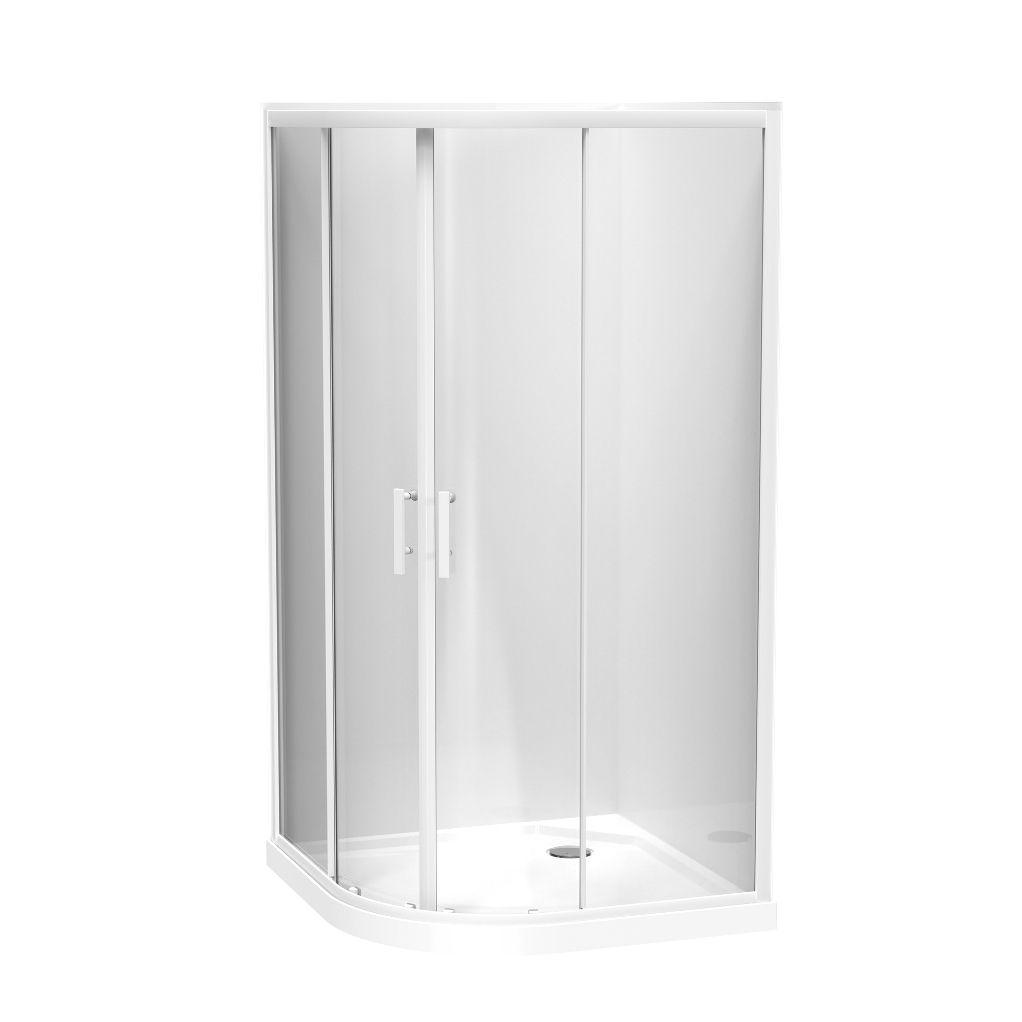 Pacific Round 2 Sided Sliding Door Acrylic Wall Shower