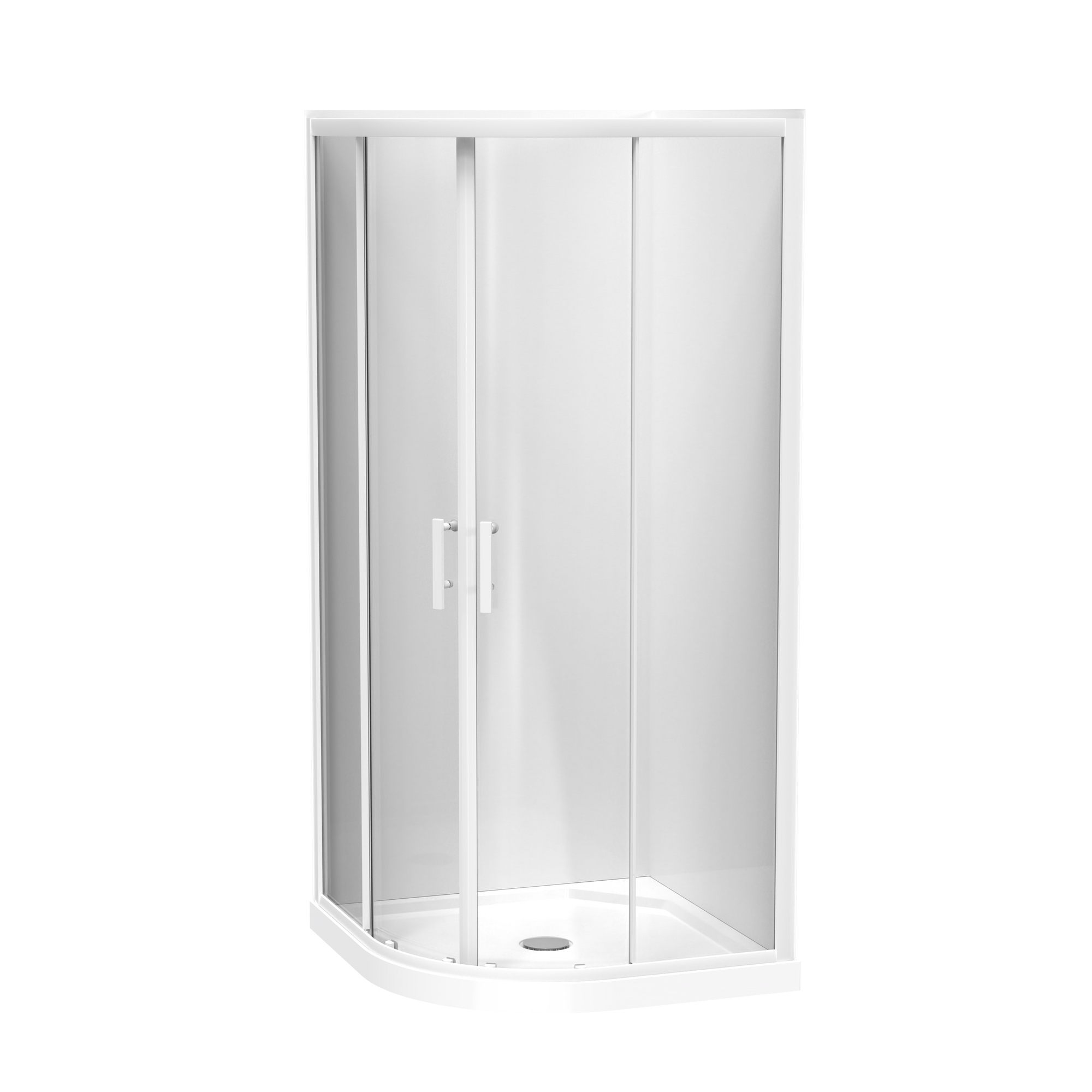 Pacific Round 2 Sided Sliding Door Acrylic Wall Shower