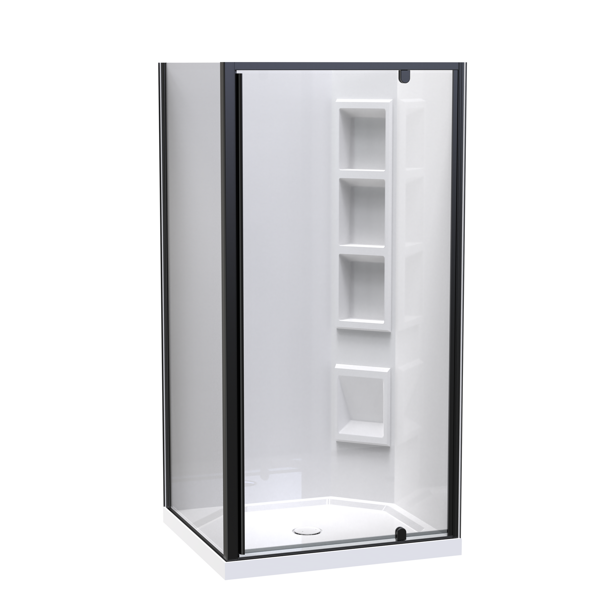 Sierra Rectangle 2 Sided Pivot Door Acrylic Wall Shower