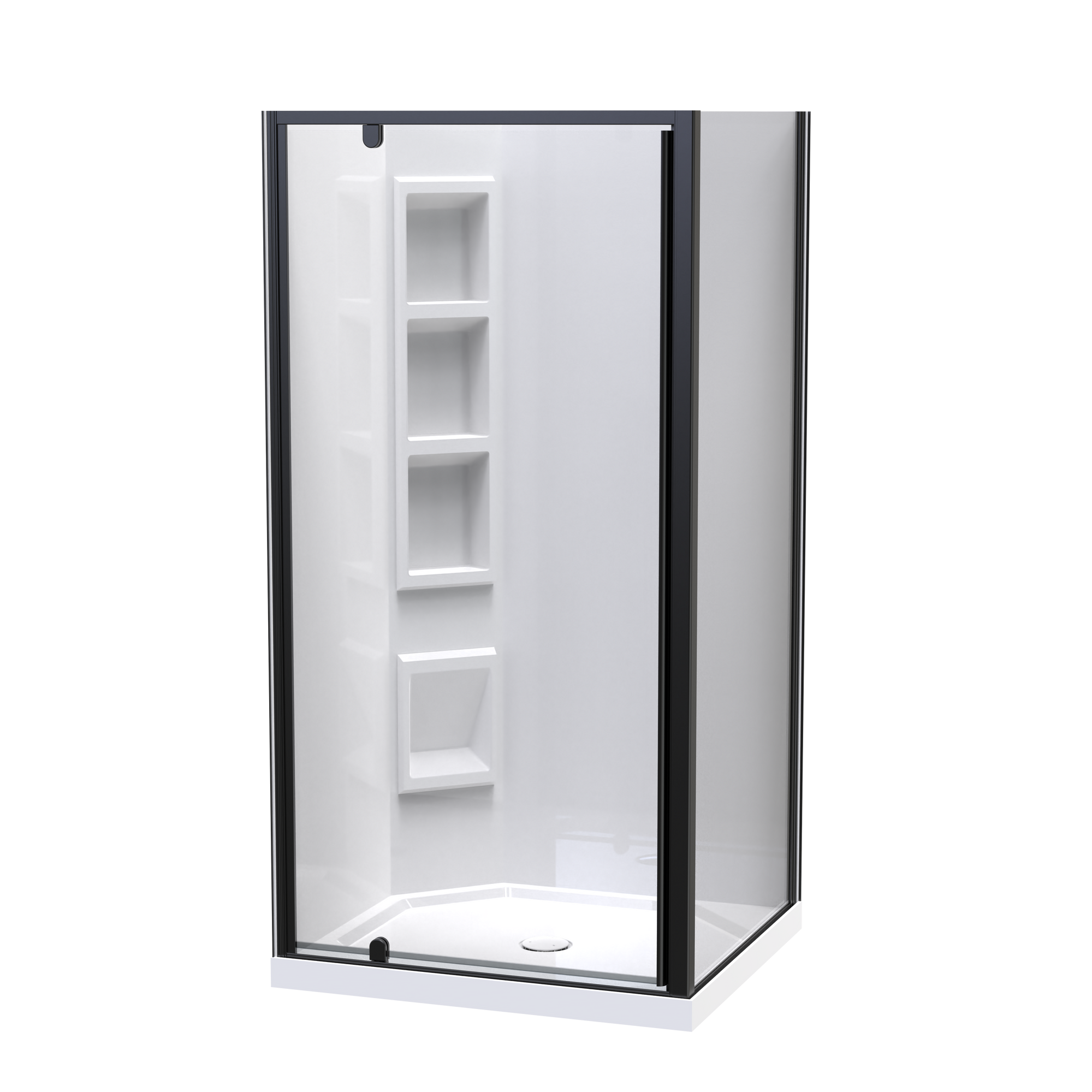 Sierra Rectangle 2 Sided Pivot Door Acrylic Wall Shower