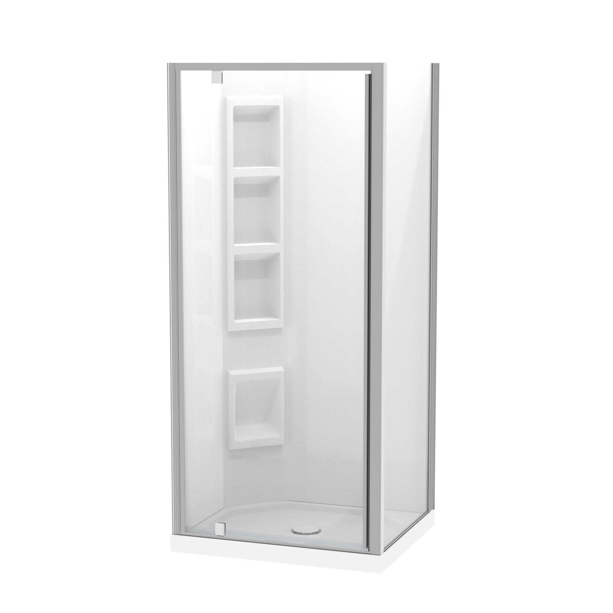 Sierra Rectangle 2 Sided Pivot Door Acrylic Wall Shower