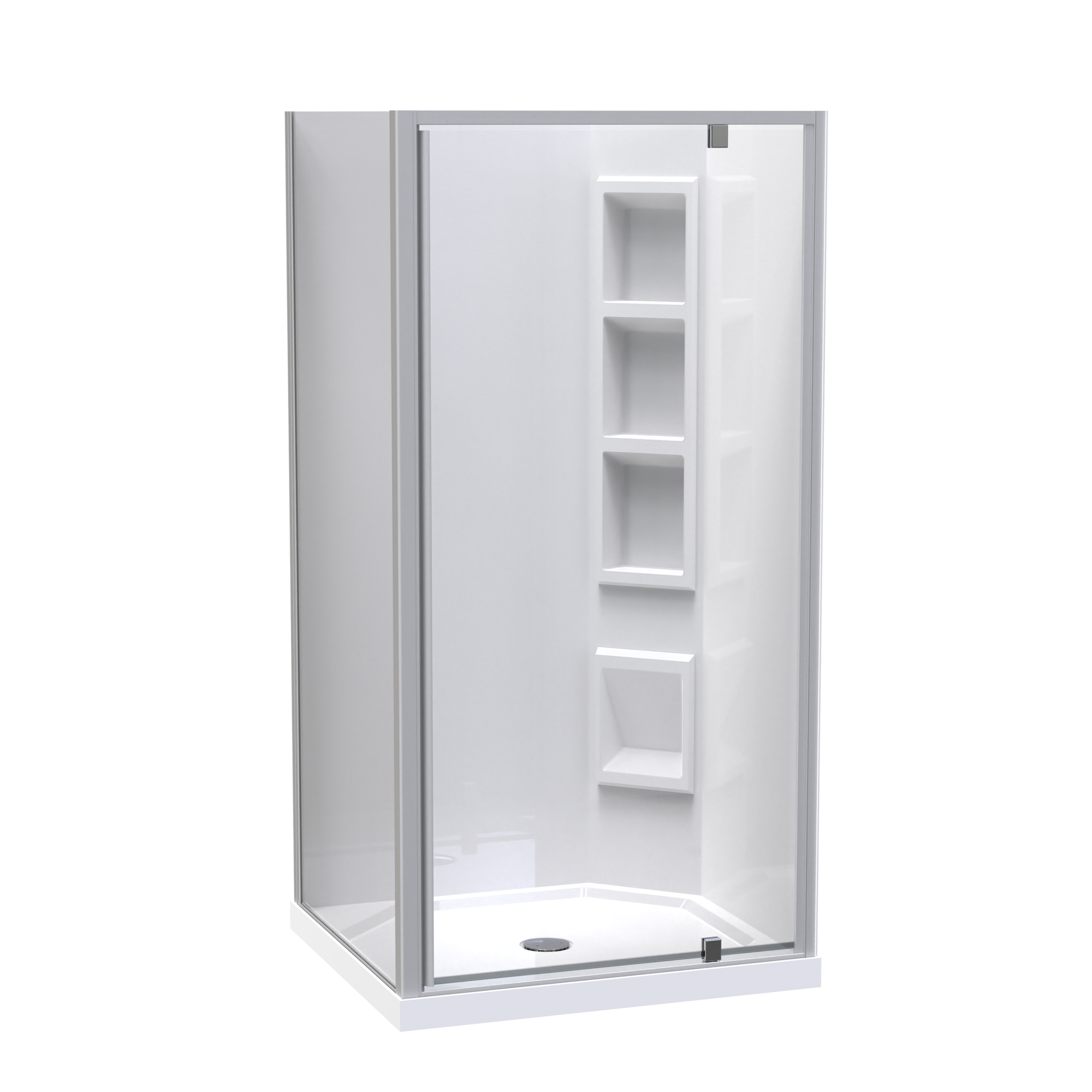 Sierra Rectangle 2 Sided Pivot Door Acrylic Wall Shower