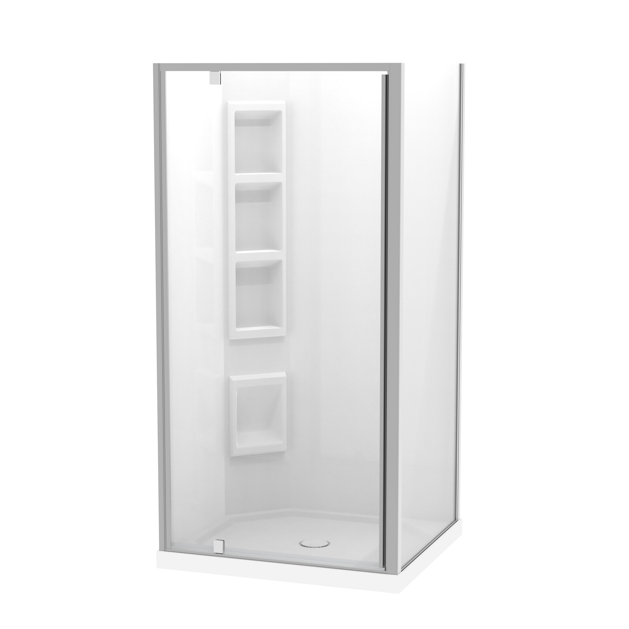 Sierra Rectangle 2 Sided Pivot Door Acrylic Wall Shower