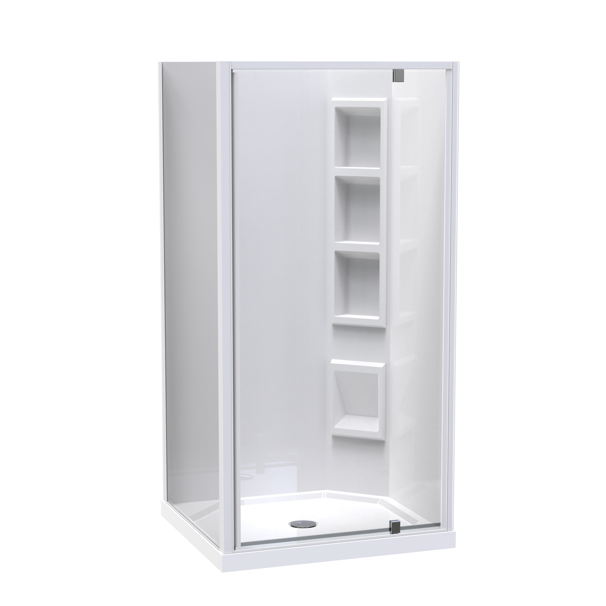 Sierra Rectangle 2 Sided Pivot Door Acrylic Wall Shower