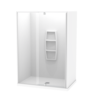 Sierra 1400x900 3 Sided Pivot Door Acrylic Wall Shower