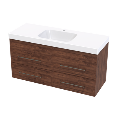 Cashmere Bolero 1200 4 Drawer Wall Vanity