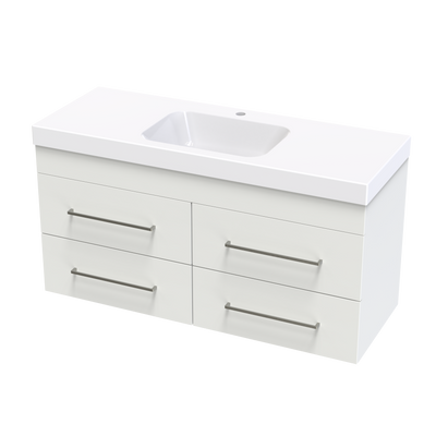 Cashmere Bolero 1200 4 Drawer Wall Vanity