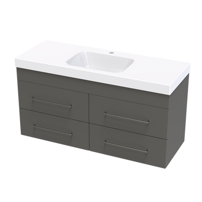 Cashmere Bolero 1200 4 Drawer Wall Vanity
