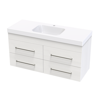 Cashmere Bolero 1200 4 Drawer Wall Vanity