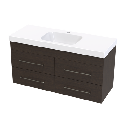 Cashmere Bolero 1200 4 Drawer Wall Vanity