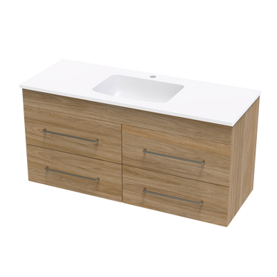 Cashmere Grove 1200 4 Drawer Wall Vanity