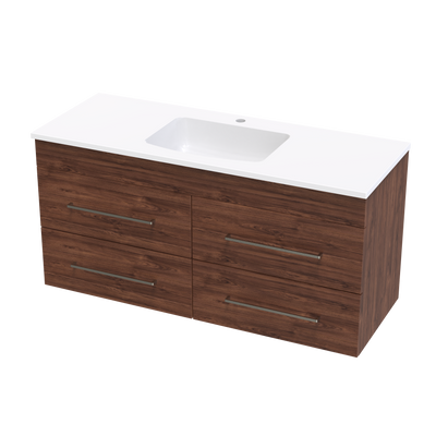 Cashmere Grove 1200 4 Drawer Wall Vanity