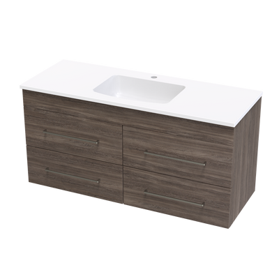 Cashmere Grove 1200 4 Drawer Wall Vanity