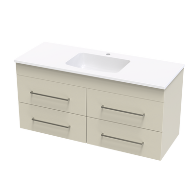 Cashmere Grove 1200 4 Drawer Wall Vanity