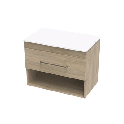 Cashmere Pro Drawer Open Shelf 750mm Wall Hung Vanity