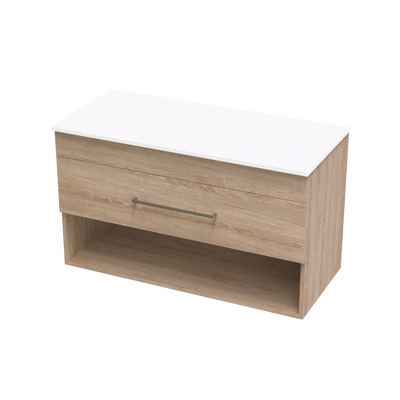 Cashmere Pro 1000 Drawer Open Shelf Wall Vanity