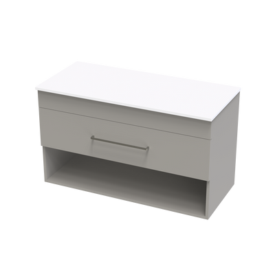 Cashmere Pro 1000 Drawer Open Shelf Wall Vanity