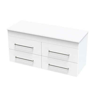 Cashmere Pro 1200 Double Bowl 4 Drawer Wall Vanity