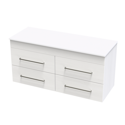 Cashmere Pro 1200 Double Bowl 4 Drawer Wall Vanity
