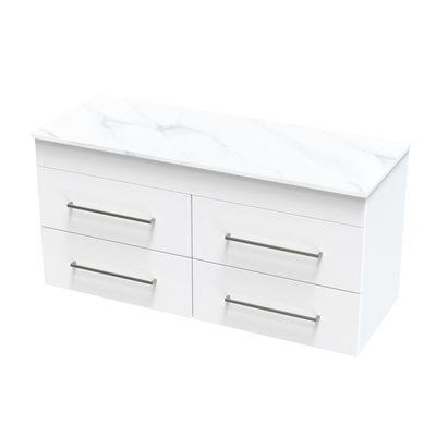 Cashmere Pro Arctic 1200 Double Bowl 4 Drawer Wall Vanity