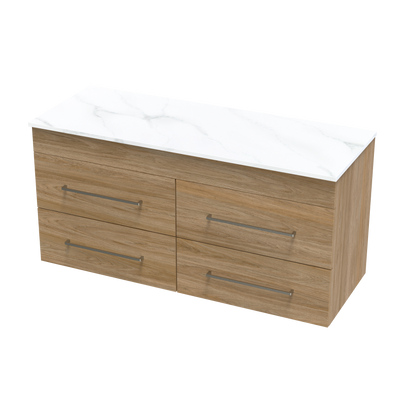 Cashmere Pro Arctic 1200 Double Bowl 4 Drawer Wall Vanity