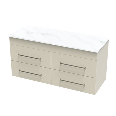 Cashmere Pro Arctic 1200 Double Bowl 4 Drawer Wall Vanity
