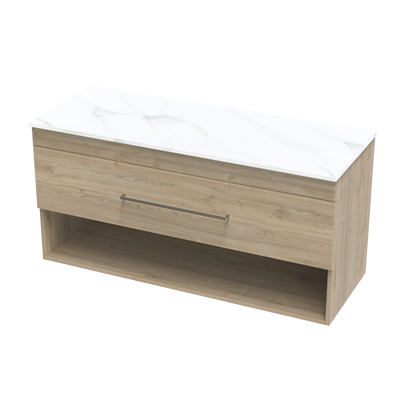 Cashmere Pro Arctic 1200 Double Bowl Drawer Open Wall Vanity