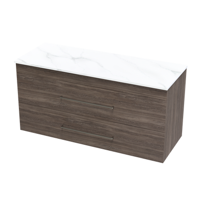 Cashmere Pro Arctic 1200 Double Bowl Double Drawer Wall Vanity