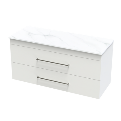 Cashmere Pro Arctic 1200 Double Bowl Double Drawer Wall Vanity