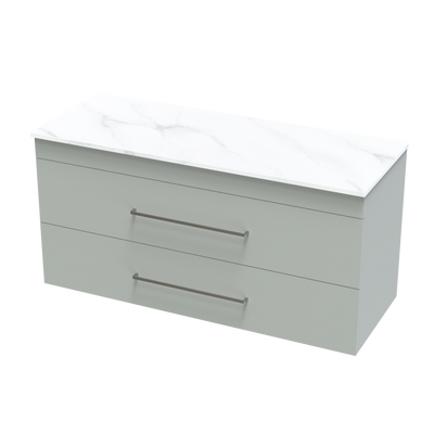 Cashmere Pro Arctic 1200 Double Bowl Double Drawer Wall Vanity