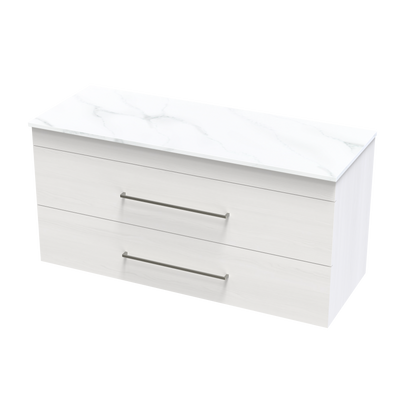Cashmere Pro Arctic 1200 Double Bowl Double Drawer Wall Vanity